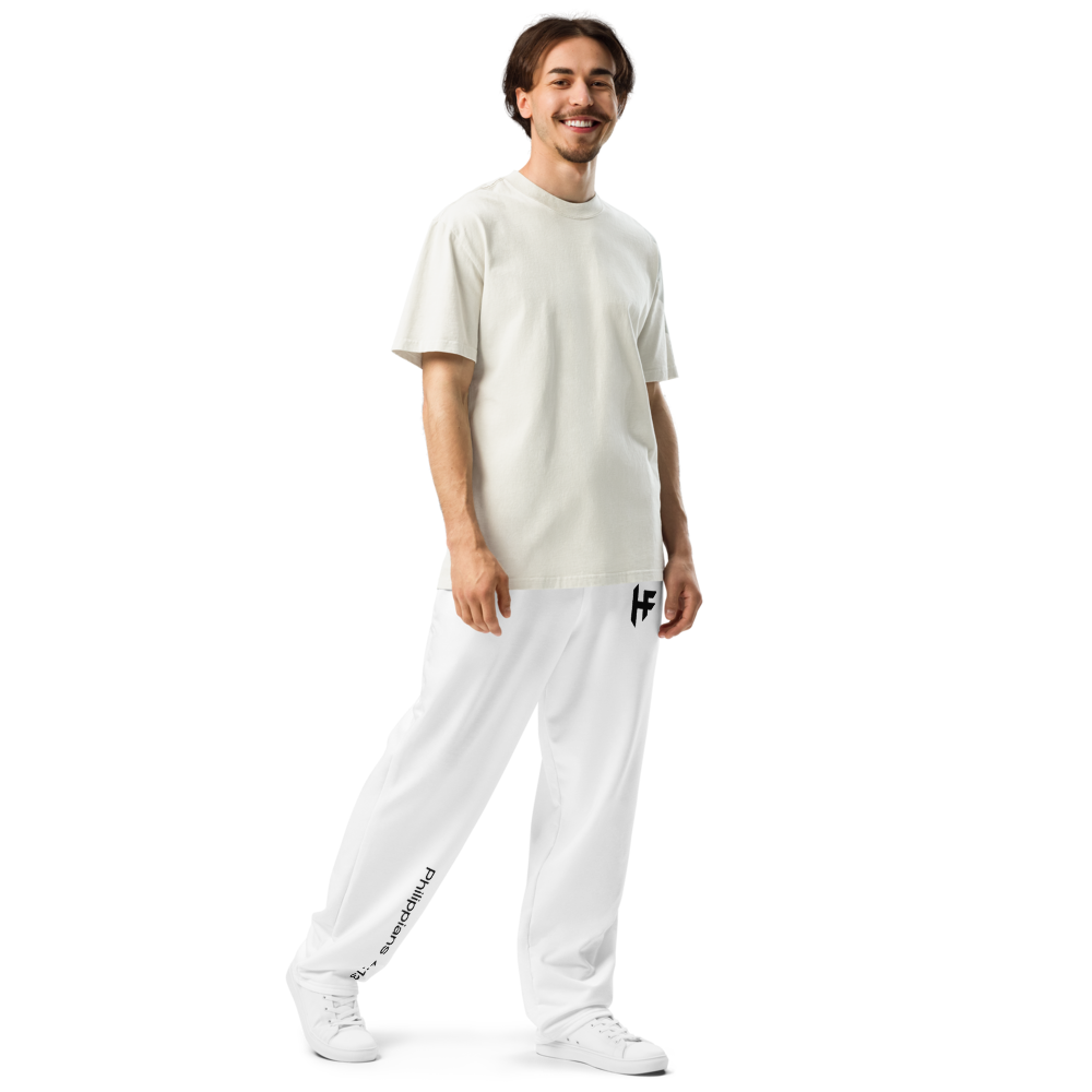 Highly Favored Unisex Fleece HF Joggers White